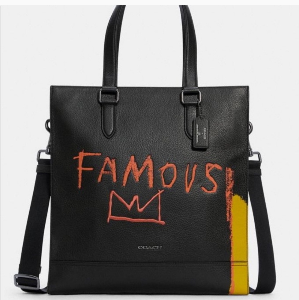 COACH X BASQUAIT FAMOUS Graham  mens messenger  bag 14x15x3 measure.nwt. firm